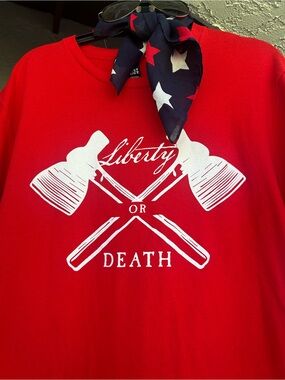 Liberty or Death Red Graphic Tee - Women
